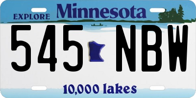 MN license plate 545NBW