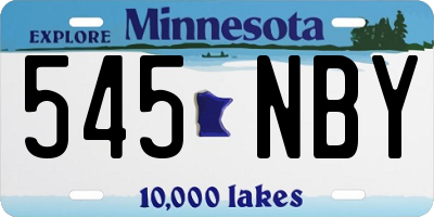 MN license plate 545NBY