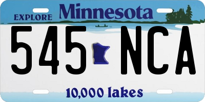 MN license plate 545NCA