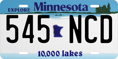 MN license plate 545NCD