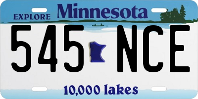 MN license plate 545NCE