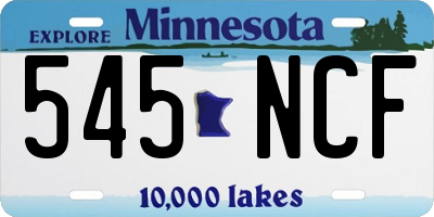 MN license plate 545NCF
