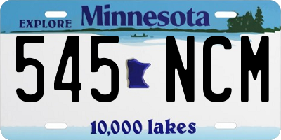 MN license plate 545NCM