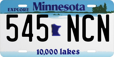 MN license plate 545NCN
