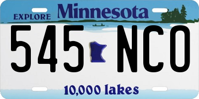 MN license plate 545NCO