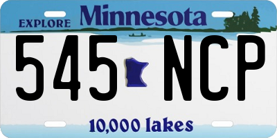 MN license plate 545NCP