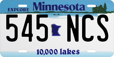 MN license plate 545NCS