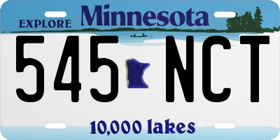 MN license plate 545NCT