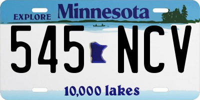 MN license plate 545NCV