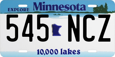 MN license plate 545NCZ