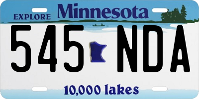MN license plate 545NDA