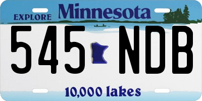 MN license plate 545NDB