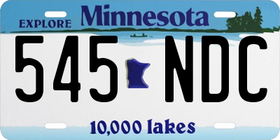 MN license plate 545NDC