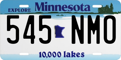 MN license plate 545NMO