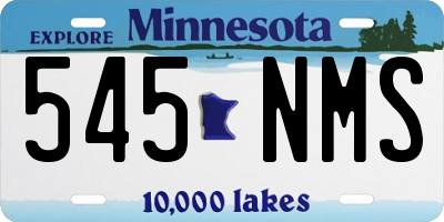 MN license plate 545NMS
