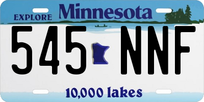 MN license plate 545NNF