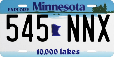MN license plate 545NNX