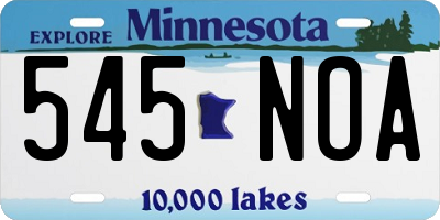 MN license plate 545NOA