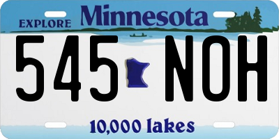 MN license plate 545NOH