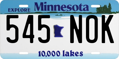MN license plate 545NOK