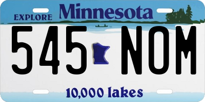 MN license plate 545NOM