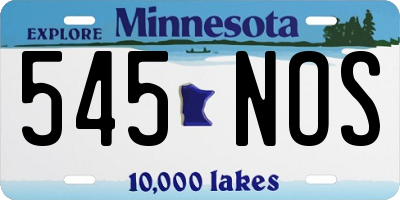 MN license plate 545NOS