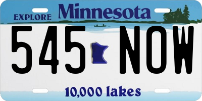 MN license plate 545NOW