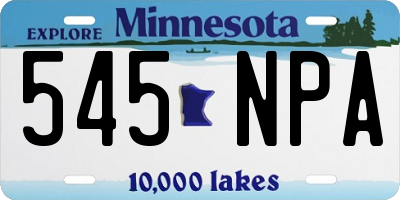 MN license plate 545NPA