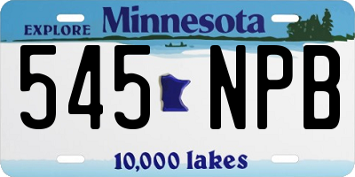 MN license plate 545NPB