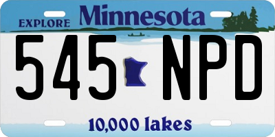 MN license plate 545NPD