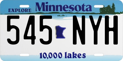 MN license plate 545NYH