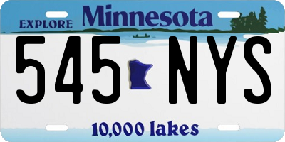 MN license plate 545NYS