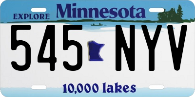 MN license plate 545NYV