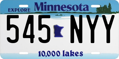 MN license plate 545NYY