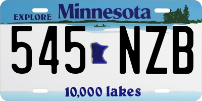 MN license plate 545NZB
