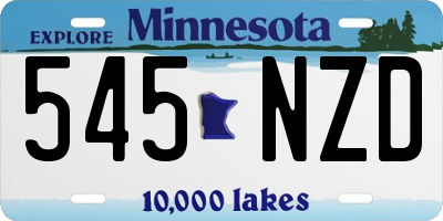 MN license plate 545NZD