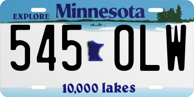 MN license plate 545OLW