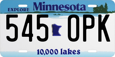 MN license plate 545OPK