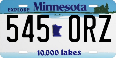 MN license plate 545ORZ