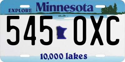 MN license plate 545OXC