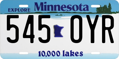 MN license plate 545OYR