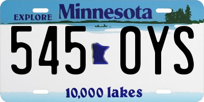 MN license plate 545OYS