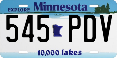 MN license plate 545PDV