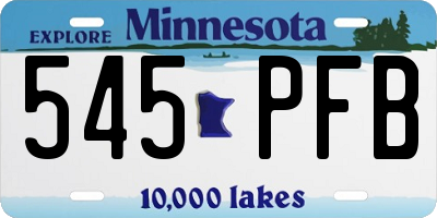 MN license plate 545PFB