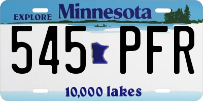 MN license plate 545PFR