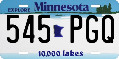 MN license plate 545PGQ