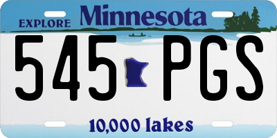 MN license plate 545PGS