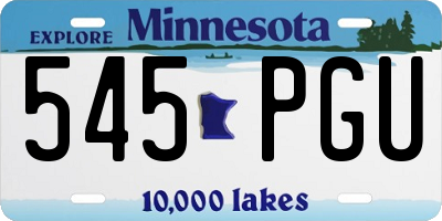 MN license plate 545PGU