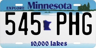MN license plate 545PHG