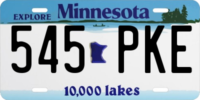 MN license plate 545PKE
